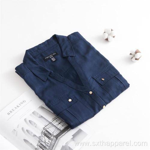 Ladies Long Tencel Short Sleeve Shirt